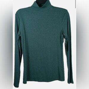 Striped Green Turtleneck Sweater